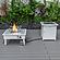 Walbrooke Modern White Patio Conversation With Square Fire Pit & Tank Holder, Red by LeisureMod