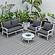 Walbrooke Modern White Patio Conversation With Round Fire Pit With Slats Design & Tank Holder, Charcoal by LeisureMod