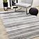 Zola Grey White Black Patterned Rows Rug by Kalora