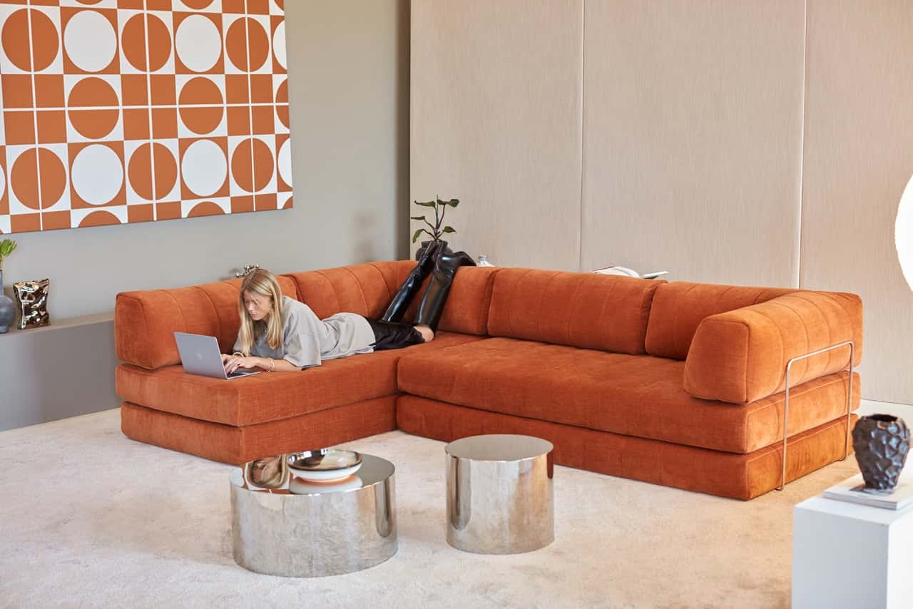 CozyPad Sleeper Sofa L-Shape with Arms