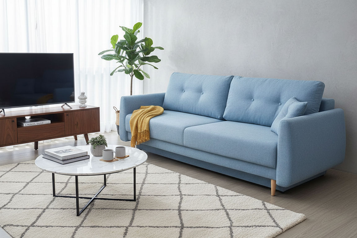 Nord Mid-Century Modern Sleeper Sofa - Thumbnail 4