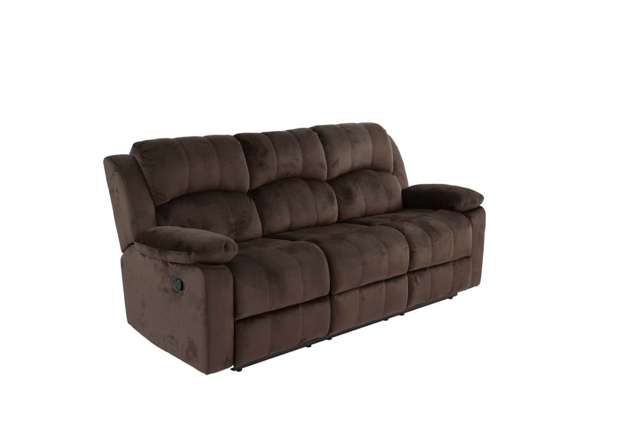Padded Suede Reclining Sofa