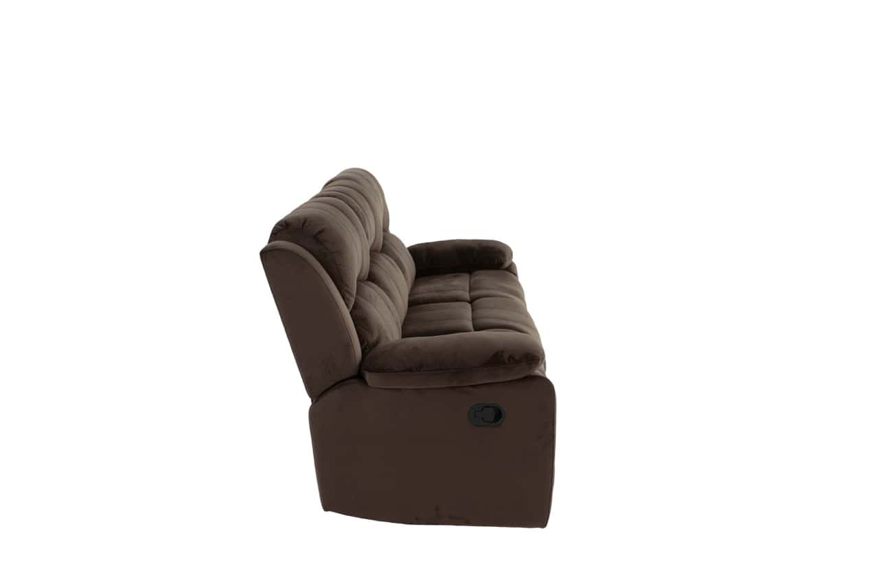 Padded Suede Reclining Sofa - Thumbnail 4