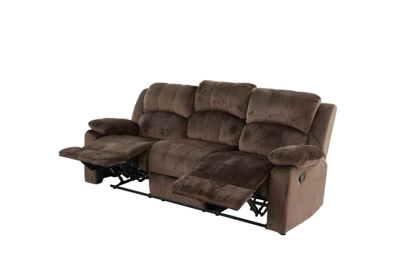 Padded Suede Reclining Sofa - Thumbnail 5