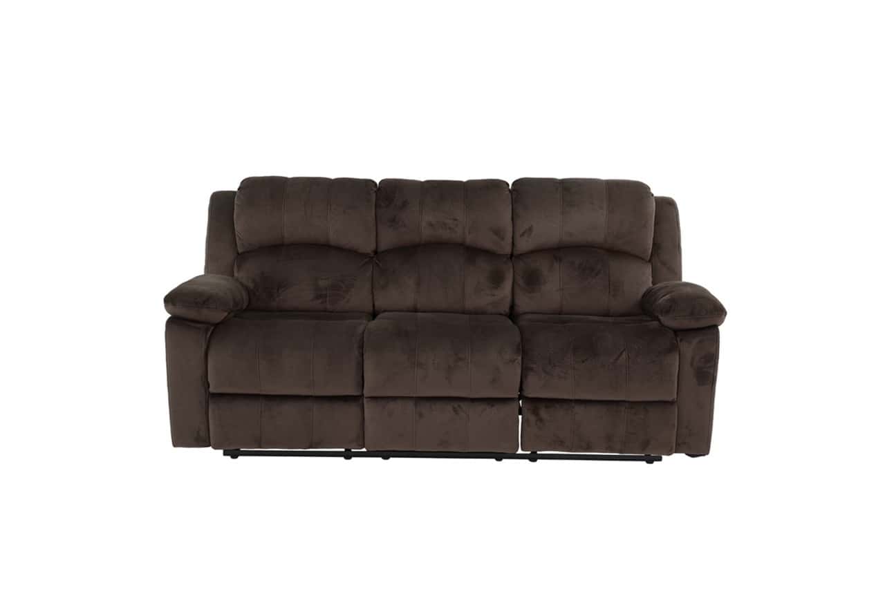 Padded Suede Reclining Sofa - Thumbnail 3