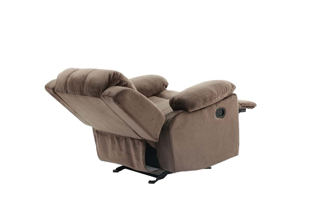 F6713 Padded Suede Rocker Reclining Chair - Thumbnail 3