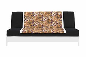 Japanese Printed Futon Cover - Storks Purple (Black & White)