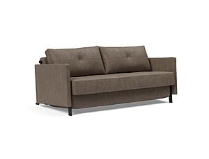 Cubed Deluxe Sofa Bed w/Arms (Queen Size) Esina Cedar Brown by Innovation Living