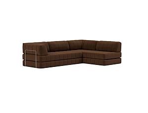 CozyPad Sleeper Sofa L-Shape with Arms Taura Cappuccino by Innovation Living