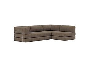 CozyPad Sleeper Sofa L-Shape with Arms Esina Cedar Brown by Innovation Living