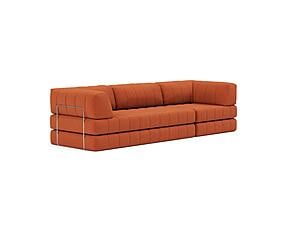 CozyPad Sleeper Sofa Grand with Arms Esina Rust Orange by Innovation Living