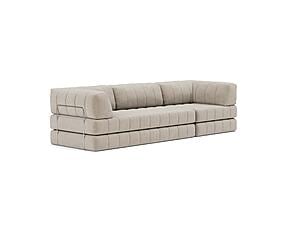 CozyPad Sleeper Sofa Grand with Arms Coduroy Beige by Innovation Living