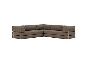 CozyPad Sleeper Sofa Corner with Arms Esina Cedar Brown by Innovation Living