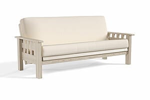Futon Frame - Front-Closing Eco-Friendly Hardwood - Aries Beige by Comfort Pure