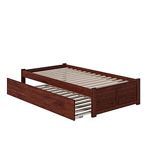 Concord Twin Platform Bed w/Footboard & Twin Trundle by Atlantic