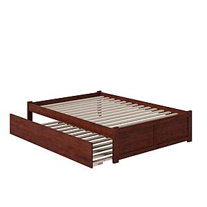 Concord Full Platform Bed w/Footboard & Twin Trundle by Atlantic