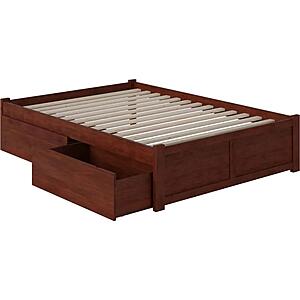 Concord Full Platform Bed w/Footboard & Set of 2 Storage Drawers by Atlantic