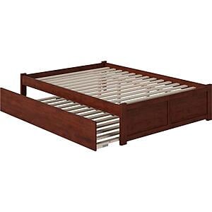 Concord Queen Platform Bed w/Footboard & Twin Xl Trundle by Atlantic