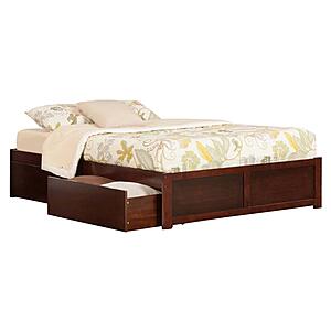 Concord King Platform Bed w/Footboard & Set of 2 Storage Drawers by Atlantic
