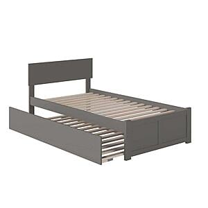 Orlando Twin Platform Bed w/Footboard & Twin Trundle by Atlantic