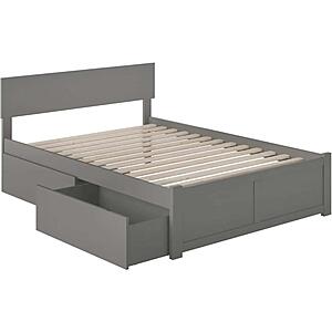 Orlando Full Platform Bed w/Footboard & Set of 2 Storage Drawers by Atlantic