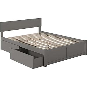 Orlando Queen Platform Bed w/Footboard & Set of 2 Storage Drawers by Atlantic