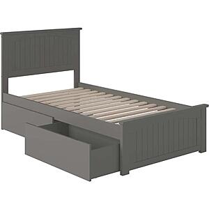 Nantucket Twin XL Platform Bed w/Matching Footboard & Set of 2 Storage Drawers by Atlantic