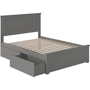 Nantucket Full Platform Bed w/Matching Footboard & Set of 2 Storage Drawers by Atlantic