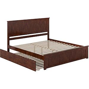 Nantucket King Platform Bed w/Matching Footboard & Twin XL Trundle by Atlantic