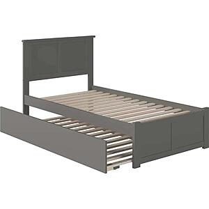 Madison Twin Platform Bed w/Footboard & Twin Trundle by Atlantic