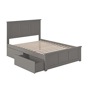 Madison Full Platform Bed w/Matching Footboard & Set of 2 Storage Drawers by Atlantic