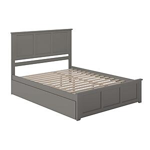 Madison Queen Platform Bed w/Matching Footboard & Twin XL Trundle by Atlantic