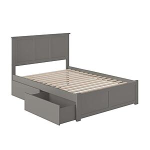 Madison King Platform Bed w/Footboard & Set of 2 Storage Drawers by Atlantic