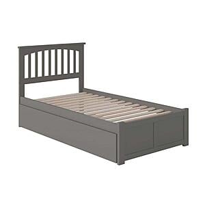 Mission Twin XL Platform Bed w/Footboard & Twin XL Trundle by Atlantic