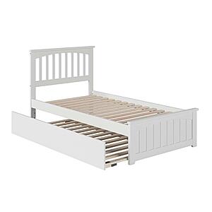 Mission Twin XL Platform Bed w/Matching Footboard & Twin XL Trundle by Atlantic