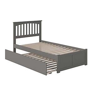 Mission Twin Platform Bed w/Footboard & Twin Trundle by Atlantic