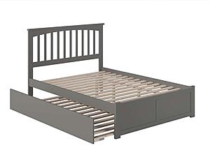 Mission Full Platform Bed w/Footboard & Twin Trundle by Atlantic
