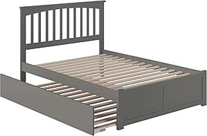 Mission Full Platform Bed w/Footboard & Full Trundle by Atlantic