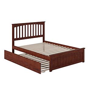 Mission Full Platform Bed w/Matching Footboard & Twin Trundle by Atlantic