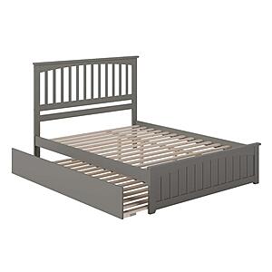 Mission Queen Platform Bed w/Matching Footboard & Twin XL Trundle by Atlantic