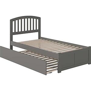 Richmond Twin Platform Bed w/Footboard & Twin Trundle by Atlantic