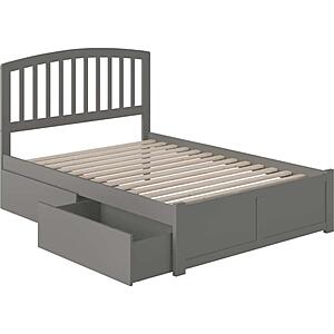 Richmond Full Platform Bed w/Footboard & Set of 2 Storage Drawers by Atlantic