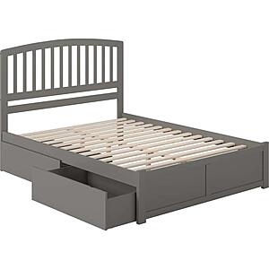 Richmond Queen Platform Bed w/Footboard & Set of 2 Storage Drawers by Atlantic