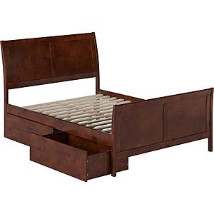 Portland Full Platform Bed w/Matching Footboard & Bed Drawers by Atlantic