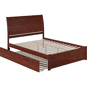 Portland Queen Platform Bed w/Footboard & Twin XL Trundle by Atlantic