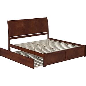 Portland King Platform Bed w/Footboard & Twin XL Trundle by Atlantic