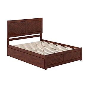 Canyon Queen Platform Bed w/Matching Footboard & Twin XL Trundle by Atlantic