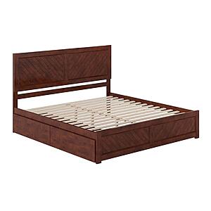 Canyon King Platform Bed w/Matching Footboard & Set of 2 Storage Drawers by Atlantic