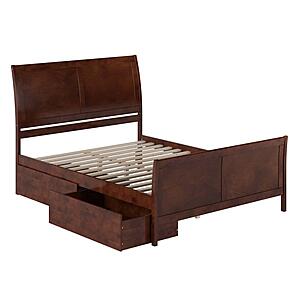 Portland Queen Platform Bed w/Matching Footboard & Bed Drawers by Atlantic