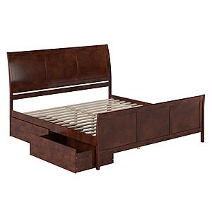 Portland King Platform Bed w/Matching Footboard & Bed Drawers by Atlantic
